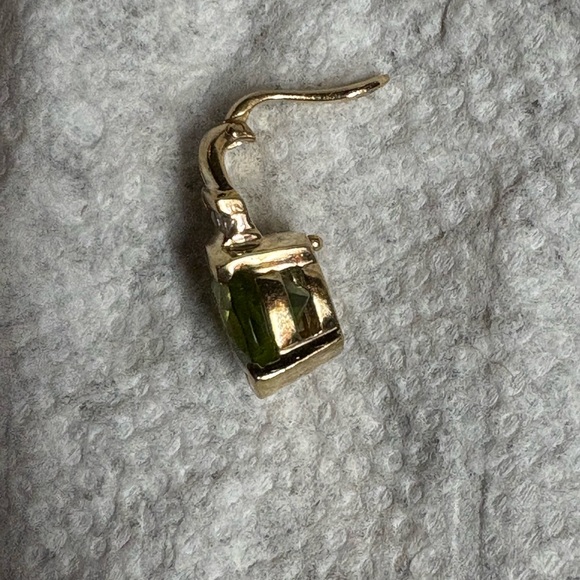 Peridot diamond 14k yellow gold pendant enhancer - Picture 2 of 11